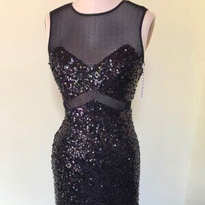 Jay Godfrey Designer Sequined Dress Sz 0 pictured on a Sz 8 Dress form